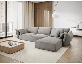 Светлосив ъглов диван (десен ъгъл) Vanda - Mazzini Sofas