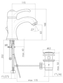 Стояща батерия за мивка в бронзов цвят Kirké – Sapho