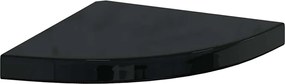 323910 vidaXL Окачен ъглов рафт, черен гланц, 35x35x3,8 см, МДФ