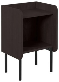 Черно нощно шкафче в дъбов декор с рафтове Wrap - Bonami Selection
