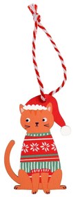 Дървена коледна украса 5 cm Ginger Cat – Rex London