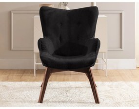 Черно кресло от рипсено кадифе Niko – Ropez