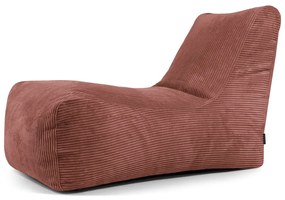 Пуф от рипсено кадифе в тухлен цвят Lounge – SLOWDOWN