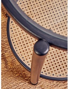 Черна/в естествен цвят конзолна маса със стъклен плот 49x100 cm Cebu – Premier Housewares