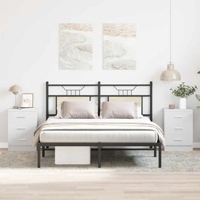 800451 vidaXL Нощни шкафчета, 2 бр, бели, 38x35x56 см, инженерно дърво