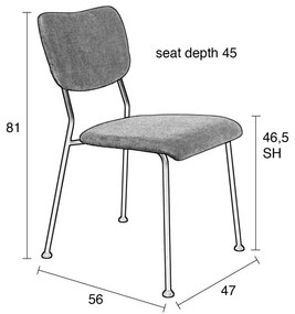 Светлорозови трапезни столове в комплект от 2 броя Benson - Zuiver