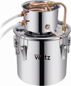 Казан за ракия Oliver Voltz OV51214A30, 30 л, 35x35 см, Медна охладителна тръба, Водна помпа, Неръждаема стомана, Сребрист