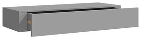 330259 vidaXL Стенен рафт с чекмедже, сив, 60x23,5x10 см, МДФ