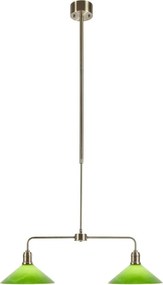 Зелено/в месингов цвят метално висящо осветително тяло със стъклен абажур Vela – Markslöjd