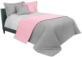 Висококачествена покривка за двойно легло в сиво-розово 220 x 240 cm