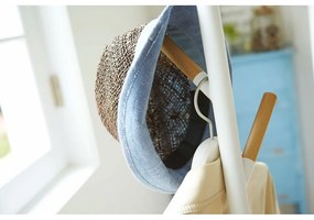 Бяла подова закачалка с детайли от букова дървесина Закачалка за стълб Plain - YAMAZAKI