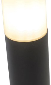 Външна лампа черна с опалово бял абажур 50 см - Odense