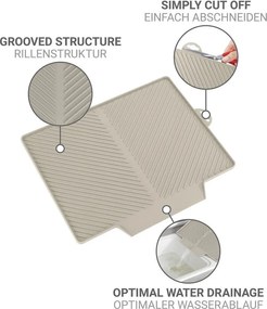 Бежова пластмасова тавичка за оттичане за съдовете 34x40 cm Nelia – Wenko