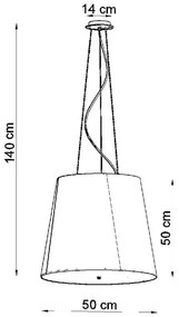 Черна висяща лампа със стъклен абажур ø 50 cm Tresco - Sollux