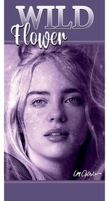 Лилава памучна детска кърпа 70x140 cm Billie Eilish – Jerry Fabrics