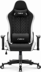 Геймърски стол CABRO C508 с облегалка, регулируема на 180°, и 2D подлакътници, с максимална товароносимост до 150 кг, в черно и бяло