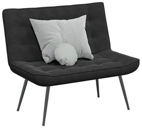 4012342 vidaXL Пейка, черна, 110x74x84 см, кадифе