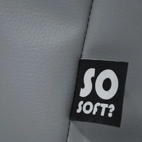 Сив пуф от изкуствена кожа Chill XXL – So Soft?