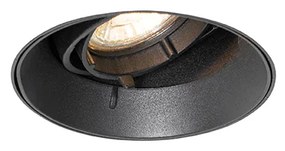 Модерен вграден прожектор черен GU10 кръгъл без рамка - Oneon