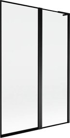 Mexen Mist L параван за вана 2-крилен десен 120 x 150 см, черна рамка, черен - 8A9L-120-011-70-70-P