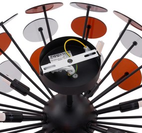 Таванно осветление в стил Арт Деко черно с кехлибар и дим - Atomic