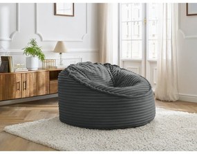 Тъмносив пуф от рипсено кадифе Socrate – Bobochic Paris