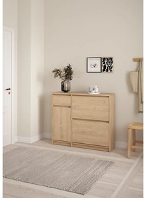 Накланяща се стойка за обувки от дъбов декор в естествен цвят 109x93x32 cm Naia – Tvilum