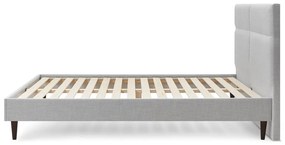 Светлосиво тапицирано двойно легло с решетка 180x200 cm Elyna - Bobochic Paris