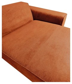 Оранжев ъглов диван от велур (ляв ъгъл) Sting - Scandic