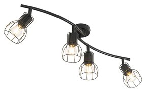 Модерен таванен прожектор черен 86 см 4-светлина - Botu