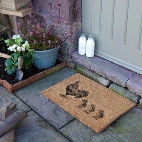 Изтривалка от кокосови влакна 40x60 cm Chickens and Chicks – Artsy Doormats