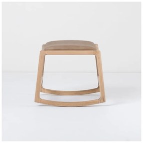 Отоман с масивна дъбова конструкция и детайли от кафява биволска кожа Dedo - Gazzda