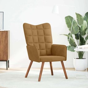 4016818 vidaXL Релакс стол, кафяв, кадифе