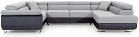 Ъглов диван Ollenne-Right-Gray light - Gray Dark