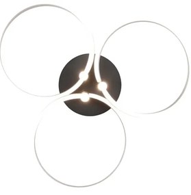 Черно и сребърно LED затъмняващо се осветително тяло за таван Caruso – Trio