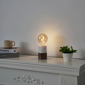 Модерна настолна лампа бронз с бял мрамор - Marissa