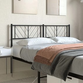 372212 vidaXL Метална табла за глава, черна, 140 см