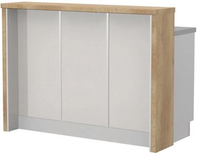 Островна кухненска пейка Modena-Length: 150 cm.-White glossy-Nebraska Oak