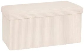 Пейка със съхранение atmosphera Arum, Рипсено кадифе, Сгъваема, 76x38 cm - Слонова кост