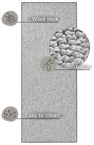 Сива пътека 80x200 cm Wolly – BT Carpet