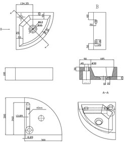 Черен каменен малък умивалник 30x30 cm Blok – Sapho
