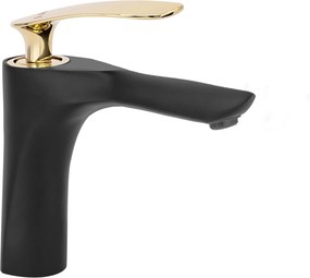 Смесител за мивка Rea Orbit Black Gold low