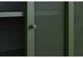 Тъмнозелено метално шкафче с плъзгащи се врати 90x140x40 cm Veep – Unique Furniture