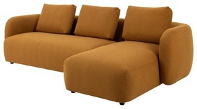 Ъглов диван от плат букле в цвят горчица (десен ъгъл) Imola – Bonami Selection