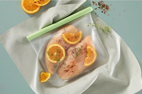 Торбичка за съхранение и замразяване Lekue 1010206, 21.5x18.5 см, 1 л, Платинен силикон, -20°C/+80°C, Зелен