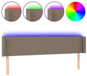 3122974 vidaXL LED горна табла за легло, таупе, 183x16x78/88 см, плат