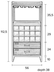 Шкаф за вино, изработен от елхово дърво Edgar - White Label