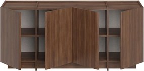 Скрин от декор от орех с отвор за кабели в тъмно естествен цвят 180x80x45 cm Dorma – Kalune Design