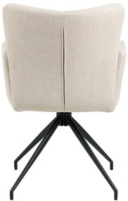 Бежови тапицирани трапезни столове в комплект с подлакътници 2 бр. Laura – Actona