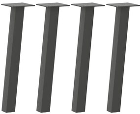 4012490 vidaXL Крака за масичка за кафе, 4 бр., антрацит, 42 см, стомана